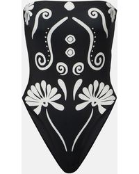Cala De La Cruz - Lore Printed Strapless Swimsuit - Lyst