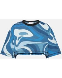 Emilio Pucci - Printed Cotton Jersey Crop Top - Lyst