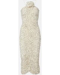 Magda Butrym - Floral-Applique Polka-Dot Maxi Dress - Lyst