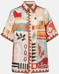 ALÉMAIS - X Lrnce Michelle Printed Linen Shirt - Lyst