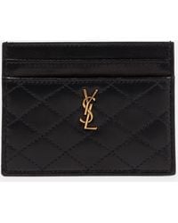 Saint Laurent - Gaby Quilted Leather Card Holder - Lyst