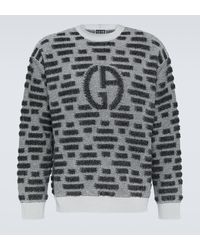 Giorgio Armani - Logo Intarsia Virgin Wool Sweater - Lyst