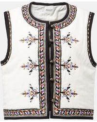 Isabel Marant - Zeana' Gilet With Geometric Embroidery - Lyst