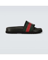 Gucci - Herren Sabot-Sandale Aus Schwarzem Gummi - Lyst