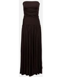 STAUD - Mariana Shirred Jersey Maxi Dress - Lyst