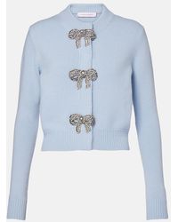 Carolina Herrera - Cardigan Aus Wolle Und Kaschmir Mit Kristallen - Lyst