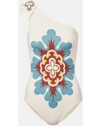 La DoubleJ - Goddess Printed One-Shoulder Swimsuit - Lyst