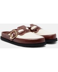 Birkenstock - Boston Leather-Trimmed Woven Clogs - Lyst