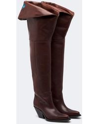 Chloé - Azelan Floral Leather Over-The-Knee Boots - Lyst