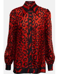 Dolce & Gabbana - Leopard und Zebra -Druckseide -Hemd - Lyst
