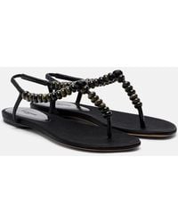 Le Monde Beryl - Beaded Satin Thong Sandals - Lyst