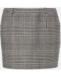 Dolce & Gabbana - Prince Of Wales Check Wool And Cashmere Miniskirt - Lyst
