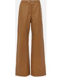 Yves Salomon - High-rise Leather Wide-leg Pants - Lyst