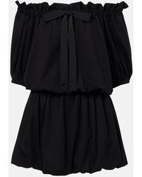 Patou - Tie-Neck Cotton Faille Minidress - Lyst