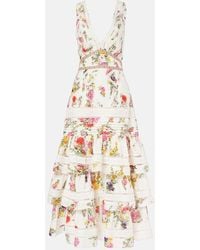 CAMILLA - Vestido Largo De Algodon Y Seda Floral - Lyst