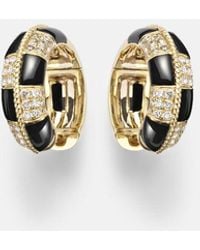 Yvonne Léon - Mini 9Kt Earrings With Diamonds And Onyx - Lyst