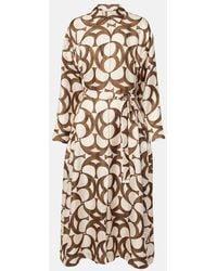 Max Mara - Seidenhemdkleid Mit Auffälligem Druck - Lyst