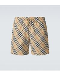 Burberry - Check Swim Trunks - Lyst