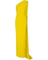 Alex Perry One-Shoulder-Robe Jude aus Crêpe - Gelb