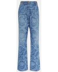 Versace - Jeans Regular Barocco A Vita Alta - Lyst