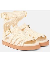 Zimmermann - Goldie Raffia Gladiator Sandals - Lyst