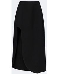 Jil Sander - Asymmetric Virgin Wool Midi Skirt - Lyst