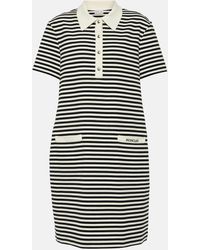 Moncler - Striped Cotton-blend Polo Dress - Lyst