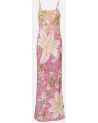 La Fuori - Floral Sequined Gown - Lyst