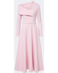 Safiyaa - Odelle Asymmetric Crepe Midi Dress - Lyst