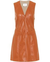 Nanushka - Menphi Vegan Leather Button-front Dress - Lyst