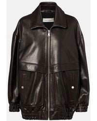 Nour Hammour - Beck Leather Bomber Jacket - Lyst