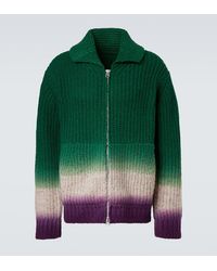 Sacai - Ribbed-Knit Wool Zip-Up Cardigan - Lyst