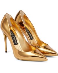 Dolce & Gabbana Cardinale 105 Patent Leather Court Shoes - Metallic