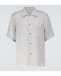 Our Legacy Kurzarmhemd Box aus Leinen - Grau