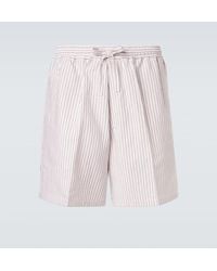 Umit Benan - Julian Striped Cotton And Silk Shorts - Lyst