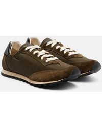 Le Monde Beryl - Slim Runner Suede-Trimmed Sneakers - Lyst