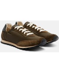Le Monde Beryl - Slim Runner Suede-Trimmed Sneakers - Lyst