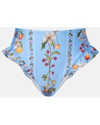 Agua Bendita - Jengibre Printed Ruffled Bikini Bottoms - Lyst