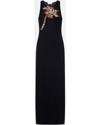 Rabanne - Embellished Cotton-Blend Maxi Dress - Lyst