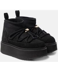 Inuikii - Shearling-trimmed Leather Ankle Boots - Lyst