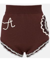 ALÉMAIS - High-Rise Shorts Mit Haekelstrick - Lyst