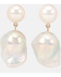 Sophie Bille Brahe - Venus Blac 14kt Gold Earrings With Pearls - Lyst