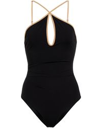 Natural Womens Beachwear and swimwear outfits Johanna Ortiz Beachwear and swimwear outfits Johanna Ortiz Synthetic Lariat Printed Bikini Top in Black 