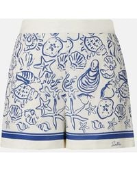 Jonathan Simkhai - Keaton Printed Linen-Blend Shorts - Lyst
