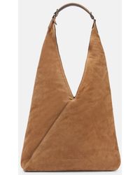 Brunello Cucinelli - Embellished Suede Shoulder Bag - Lyst