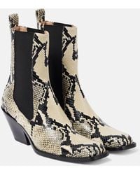 KHAITE - Austin 60 Snake-Effect Leather Ankle Boots - Lyst