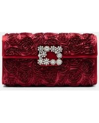 Roger Vivier - Rose Vivier Embellished Satin Clutch - Lyst