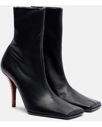 Alaïa - Leather Ankle Boots - Lyst