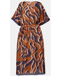 Eres - Archipel Printed Gathered Silk Kaftan - Lyst