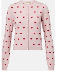 Valentino - Jacquard Virgin Wool Cardigan - Lyst